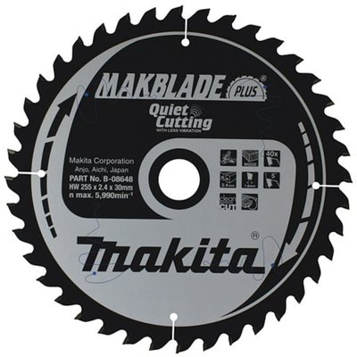 Пиляльний диск Makita MAKBlade Plus 255 мм 40 зубів (B-08648) B-08648 фото