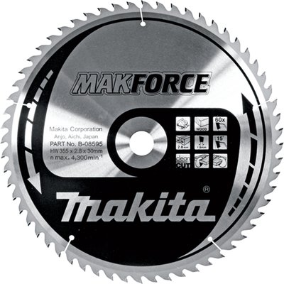 Пиляльний диск Makita MAKForce 355 мм 60 зубів (B-08595) B-08595 фото