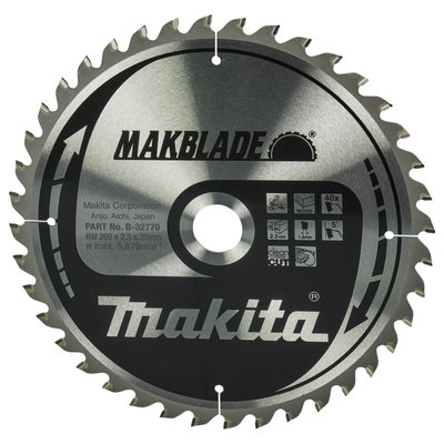 Диск пильний по деревині MAKBlade 260x30 40T Makita (B-32770) B-32770 фото