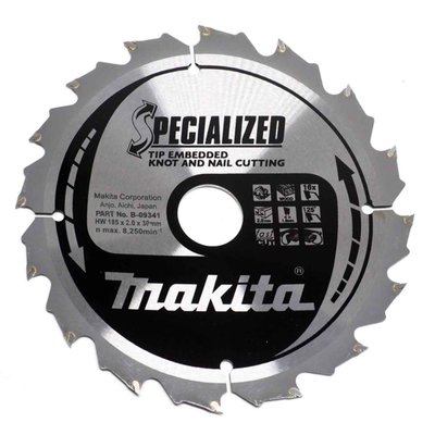 Пильний диск Makita по деревині із цвяхами SPECIALIZED 185х30 мм 16 зубів (B-09341) B-09341 фото