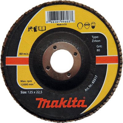 Лепестковый диск для нержавейки цирконий Makita 115 мм (P-65486) P-65486 фото