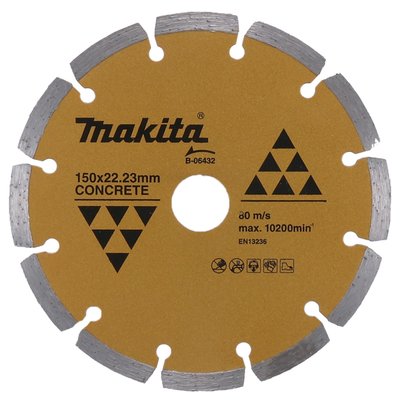 Алмазний диск по бетону сегмент золот. 150*22,23 мм Makita (B-06432) B-06432 фото