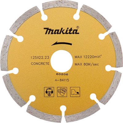 Алмазний диск по бетону сегмент золот. 125*22,23(20) мм Makita (A-84115) A-84115 фото