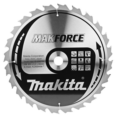 Пиляльний диск Makita MAKForce 355 мм 24 зубів (B-08274) B-08274 фото