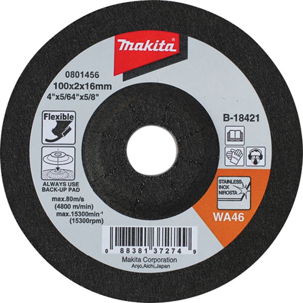 Гибкий шлифовальный диск по нержавеющей стали 115 мм Makita (B-18530) B-18530 фото
