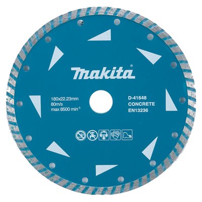 Алмазний диск по бетону турбо 180х22.23 мм Makita (D-41648) D-41648 фото