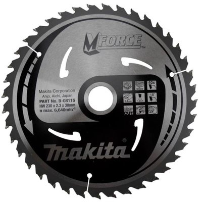 Пиляльний диск Makita MForce 230 мм 40 зуба (B-08115) B-08115 фото