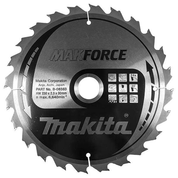 Диск пильный по древесине MAKForce 230x30 мм 24Т Makita (B-08383) B-08383 фото