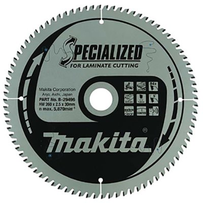 Пиляльний диск Makita TCT для ламінату 260х30 мм 84T (B-29496) B-29496 фото