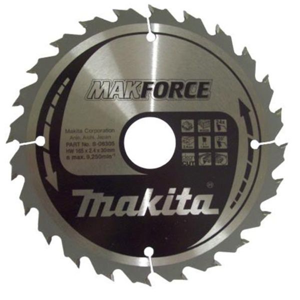 Пильный диск Makita MAKForce 165 мм 24 зуба (B-08305) B-08305 фото