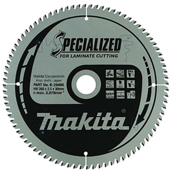 Пильный диск Makita TCT для ламината 260х30 мм 84T (B-29496) B-29496 фото