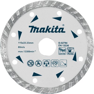 Алмазний диск по бетону та мармуру турбо 115x22.23 мм Makita (D-52794) D-52794 фото