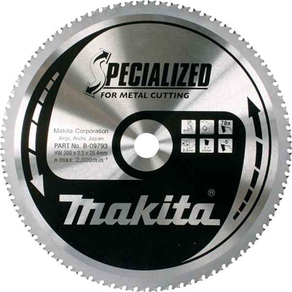 Пильный диск по стали Makita SPECIALIZED 305 мм 25,4 78 зубьев (B-09793) B-09793 фото