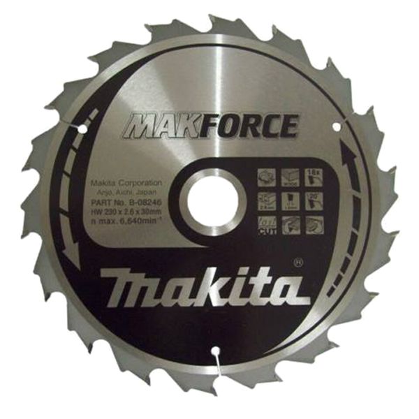 Диск пильный по древесине MAKForce 230x30 мм 18Т Makita (B-08246) B-08246 фото