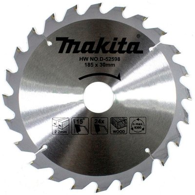 Пиляльний диск Makita ТСТ по дереву 185x30мм x 24 зуби (D-52598) D-52598 фото
