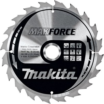Пильный диск Makita MAKForce 235 мм 20 зубьев (B-08399) B-08399 фото